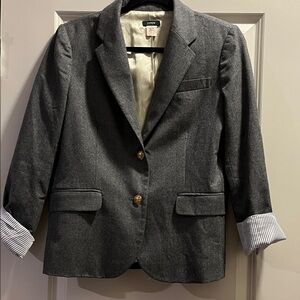 J. Crew Grey Blazer with Gold Accents
